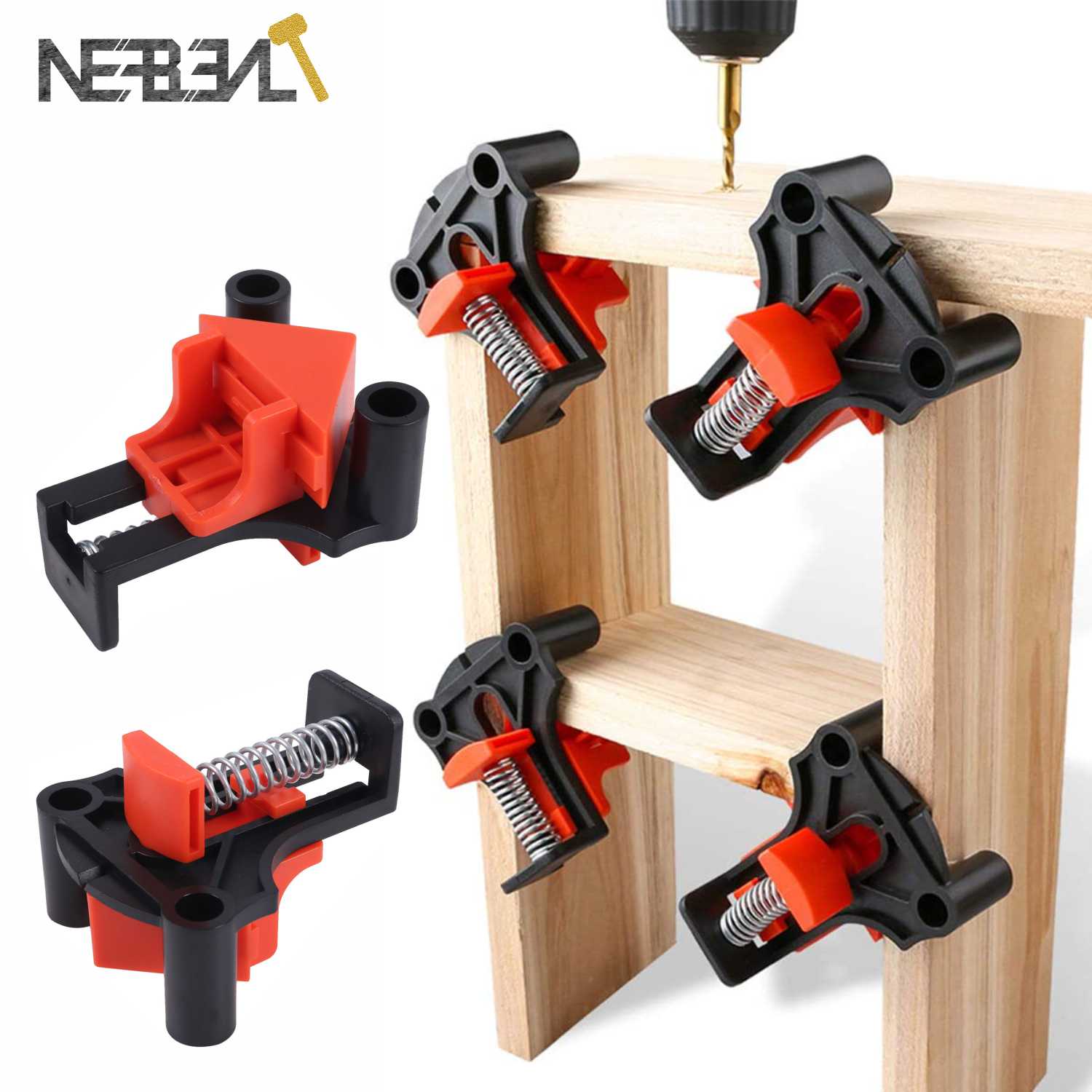 Woodworking Tool - 60-120도 조절 가능한 코너 클램프-스프링 장착형