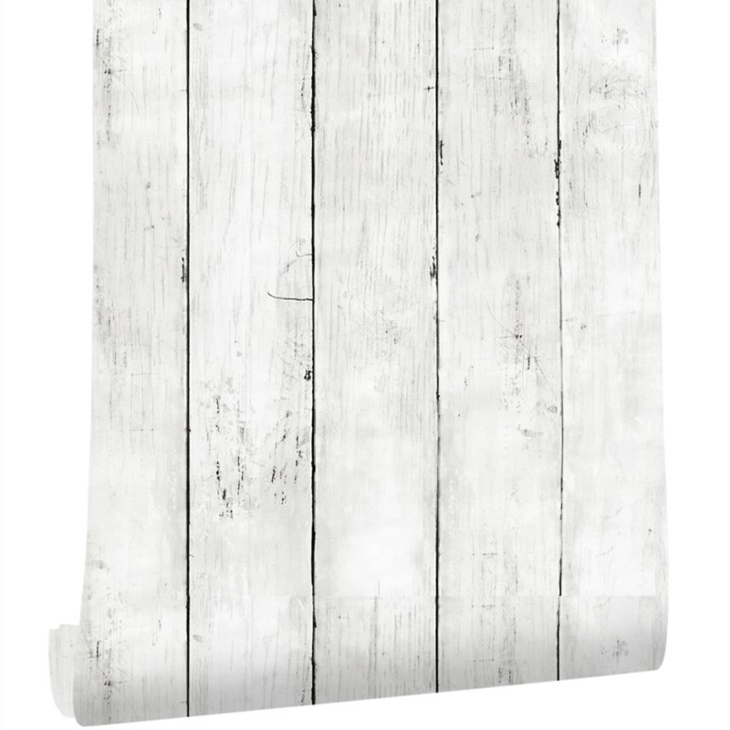 Woodworking Wallpaper - 아이보리 화이트 레트로 모조 나무 수직