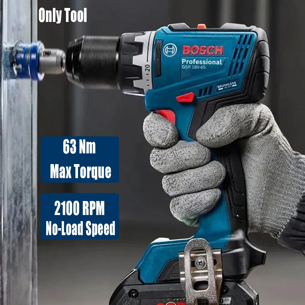 보쉬 GSR 18V-65 브러시리스 전기 드릴 63Nm - Woodworking Drill 리뷰 및 가격